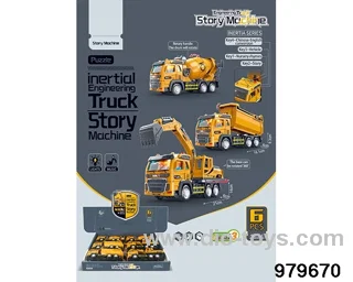 6PCS Inertia Engineering Vehicle Storyteller included battery