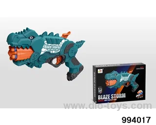 Dinosaur soft bullet gun (10 round heads+10 suction cups+2 aiming cans) in color box
