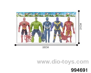 5pcs 16CM Avengers Alliance dolls with lights in BAG