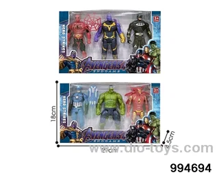 3pcs 16CM Avengers Alliance dolls with lights (2 mixed) in window box