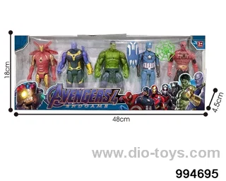 5pcs 16CM Avengers Alliance dolls with lights in window box