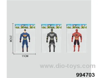 Spiderman Batman Superman 16CM with light in opp bag