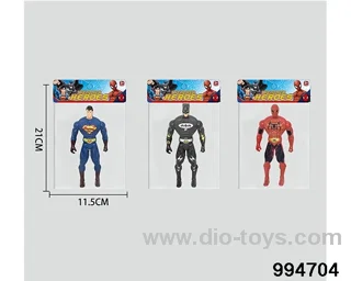 Spiderman Batman Superman 16CM with light in poly bag header