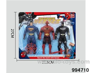 3pcs Spider-Man Batman Superman 16CM with lights in blister