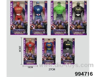 Spider-Man Batman Superman USA Captain Hulk Black Spider-Man Iron 21CM in opp bag
