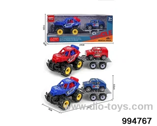 Inertia racing car towing taxiing Hummer in window box