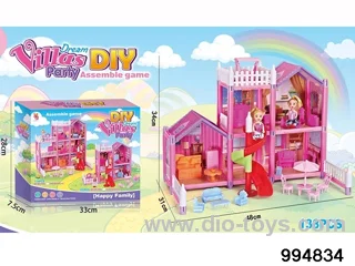 DIY villa set with slide in color box