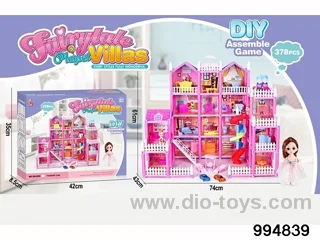DIY villa set with 6 inch doll in color box