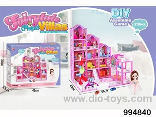 DIY villa set with 6 inch doll in color box