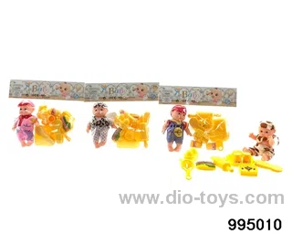 5-inch enamel expression doll with 10 dessert sets in PP bag with header