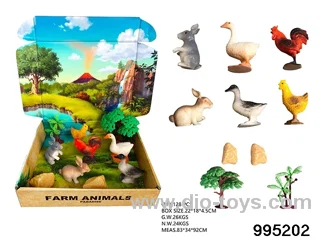 6pcs farm animal set in color box