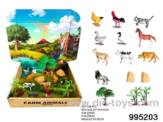 10 pcs farm animal set in color box