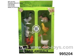 6pcs farm animal set in window box