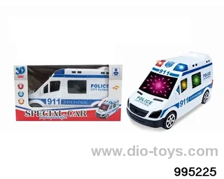 Electric universal English police car 3D lighting music does not include electricity in window box