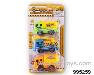 Sliding cartoon engineering vehicle in 3pcs Blister card