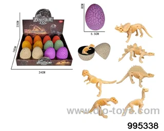 Cracked dinosaur eggs (6 mixed) in display box