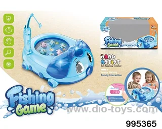 Pig disk fishing game with music in window box