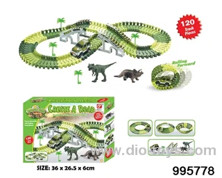 Electric dinosaur track in 120PCS color box