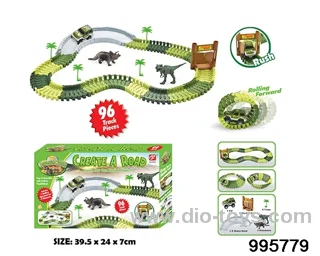 Electric dinosaur track in 96PCS color box
