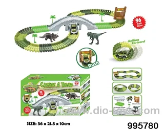 Electric dinosaur track in 96PCS color box