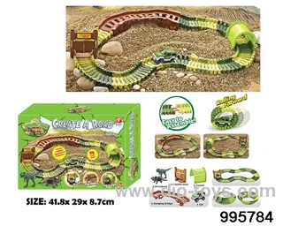 Electric dinosaur track in 96PCS color box