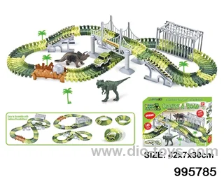 Electric dinosaur track in 144PCS color box