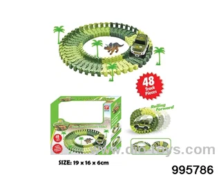 Electric dinosaur track in 48PCS window box