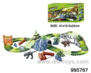 Electric dinosaur track in 144PCS color box