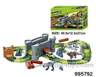 Electric dinosaur track in 156PCS color box