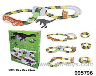 Electric dinosaur track in 120PCS color box