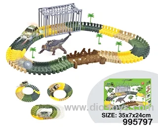 Electric dinosaur track in 96PCS color box