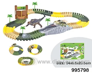 Electric dinosaur track in 96PCS color box
