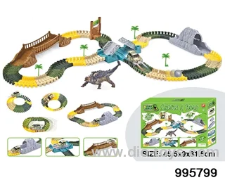Electric dinosaur track in 144PCS color box
