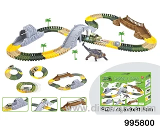 Electric dinosaur track in 144PCS color box