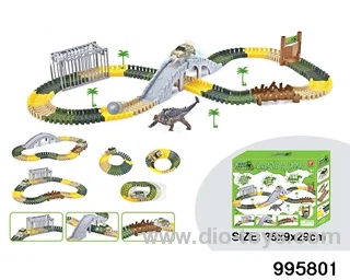 Electric dinosaur track in 144PCS color box