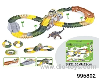 Electric dinosaur track in 144PCS color box