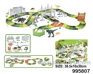 Electric dinosaur track in 192PCS color box