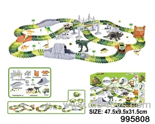Electric dinosaur track in 240PCS color box
