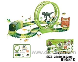 Electric dinosaur track in 96PCS color box