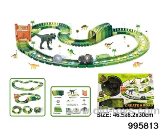 Electric dinosaur track in 104PCS window box