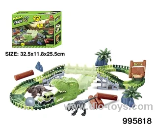 Electric dinosaur track in 144PCS color box