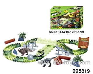 Electric dinosaur track in 108PCS color box