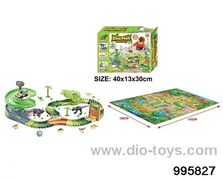 Electric dinosaur track in 72PCS color box