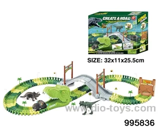 Electric dinosaur track in 144PCS color box