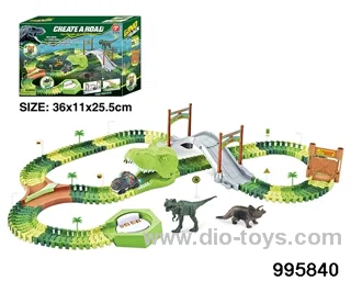 Electric dinosaur track in 144PCS color box