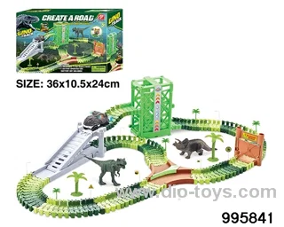 Electric dinosaur track in 120PCS color box