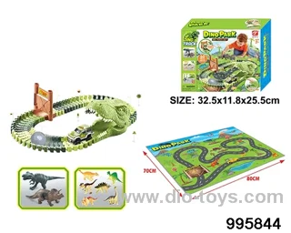 Electric dinosaur track in 60PCS color box