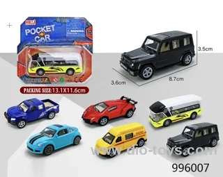 1:55 pull back alloy car/6 asstd