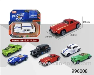 1:55 pull back alloy car/6 asstd