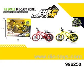 Alloy off-road bicycle with mudguard flashing wheel in window box